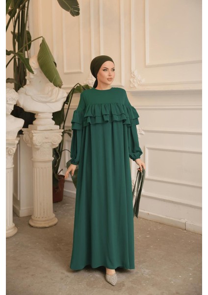 Ankanoor Çift Fırfırlı Salaş Elbise ANKA255068 fiyatları