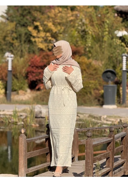 Ankanoor Uzun Kol Içlikli Otantik Otantik Triko Elbise ANKA252004