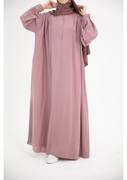 Ankanoor Modal Cupra Büzgü Detaylı Düğmeli Elbise ANKA253002 indirimleri