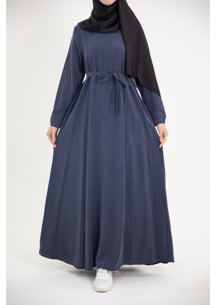 Ankanoor Modal Cupra Yırtmaç Kol Drapeli Elbise ANKA253003