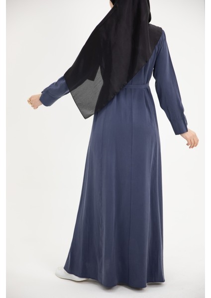 Ankanoor Modal Cupra Yırtmaç Kol Drapeli Elbise ANKA253003