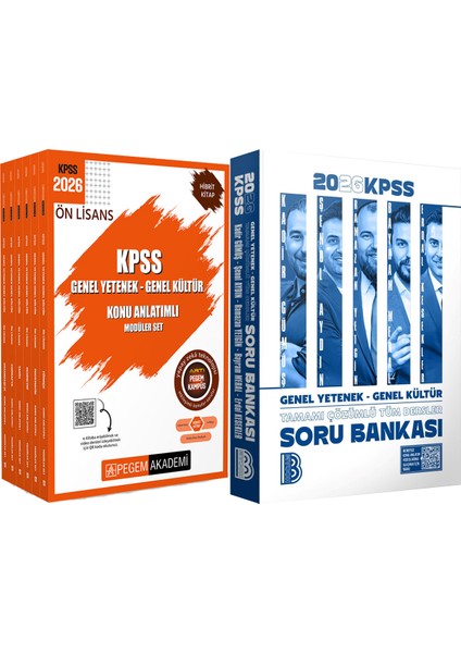 2026 Kpss Tüm Dersler Tamamı Çözümlü Soru Bankası - 2026 Kpss Ön Lisans Konu Modüler Set (6 Kitap)