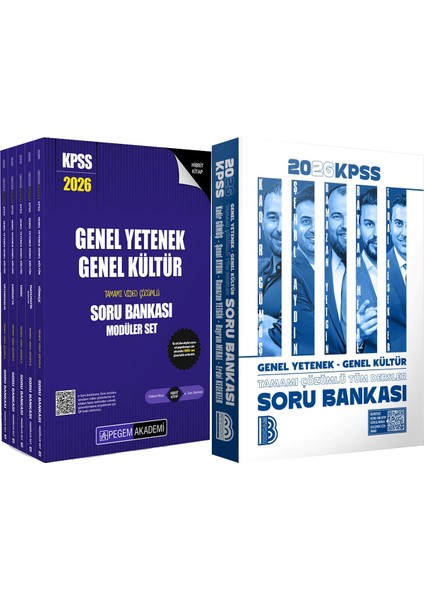 2026 Kpss Tüm Dersler Tamamı Çözümlü Soru Bankası - 2026 Kpss Lisans Soru Bankası Seti - (5 Kitap)