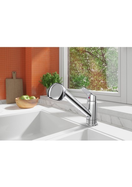 Vitra Punto A41192 Fonksiyonel Eviye Mutfak Bataryası ,krom