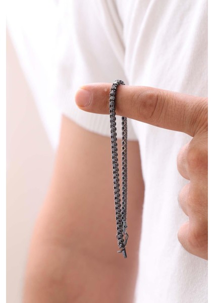 14 Ayar 6.89 Ct Siyah Pırlantalı Erkek Bileklik fiyatları