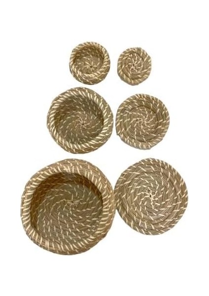 IKE-803.281.45 Fryken Kapaklı Sepet, Deniz Yosunu, Sahil Yulafı, 3&apos;lü Set modelleri