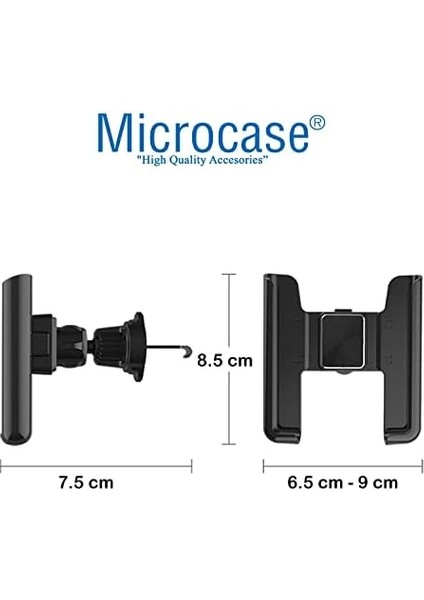 360 Derece Dönebilir Araç Içi Izgaralıktan Metal Kelepçeli Telefon Tutucu - AL3741 modelleri