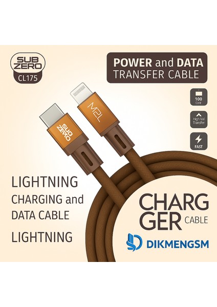 CL175 27W Pd Type-C Lightning Metal Başlık Hasır Hızlı Şarj Data Kablosu