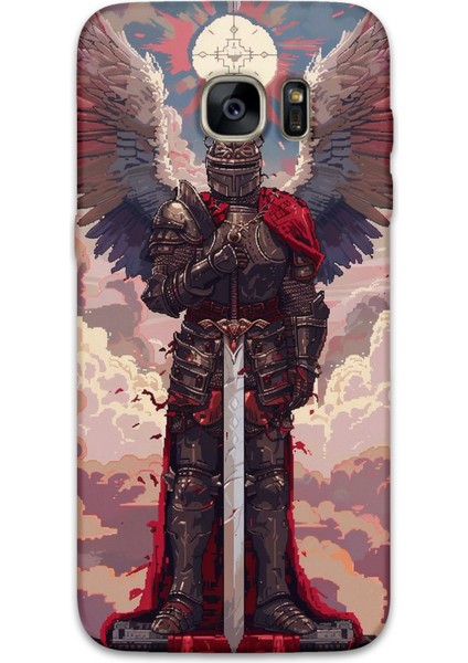 Galaxy S7 Edge Uyumlu Retro Desenli Telefon Kılıfı + Ekran Koruyucu - 5837