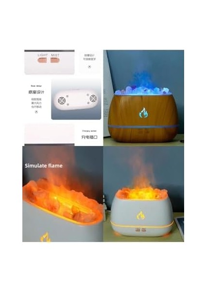 Hava Nemlendirici Tuz Lambalı Tuz Hediyeli Humidifier 200 ml Salt Lamp Ultrasonik Gece Lambası modelleri