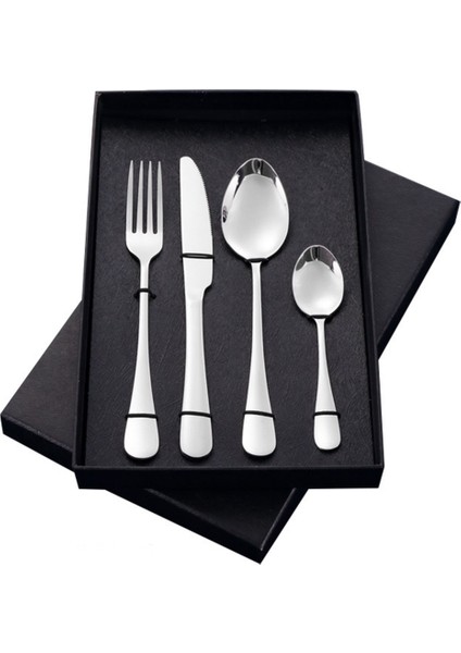 Premium Kalite Bpa'sız Paslanmaz Çelik Çatal, Kaşık ve Bıçak Seti Metalik Renk 4 Parça (24+ Ay)