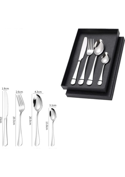 Premium Kalite Bpa'sız Paslanmaz Çelik Çatal, Kaşık ve Bıçak Seti Metalik Renk 4 Parça (24+ Ay) fiyatları