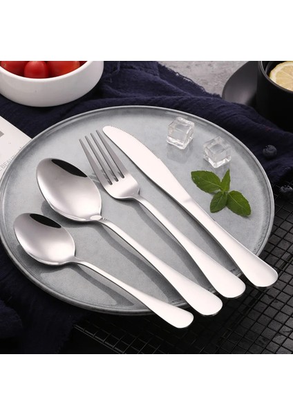 Premium Kalite Bpa'sız Paslanmaz Çelik Çatal, Kaşık ve Bıçak Seti Metalik Renk 4 Parça (24+ Ay) modelleri