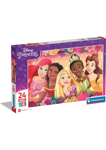 24241 Supercolor Prenses Yapboz, 24 Maksi Parça, 3 Yaşından Itibaren Renkli Çocuk Yapbozu, Özel Parlaklık ve Renk Yoğunluğu, Çocuklar Için Beceri Oyunu, Çok Renkli