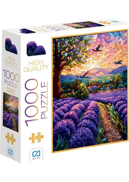 Games Mor Bahçe 1000 Parça 2,2mm Kalınlık 48X68CM Profesyonel Hobi Puzzle Yapboz Serisi