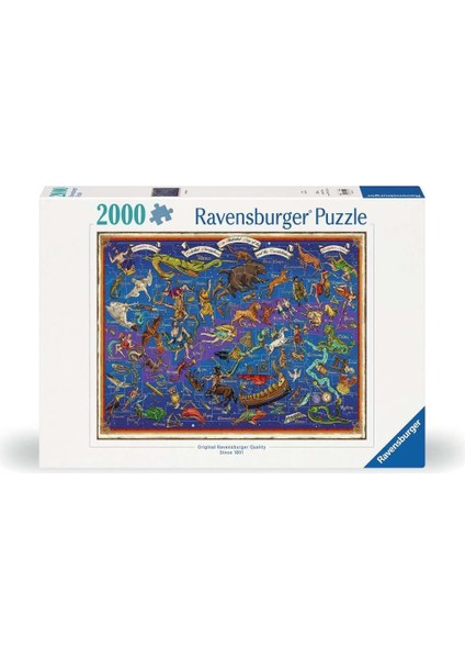 Takımyıldızları Puzzle - 2000 Parça Yıldız Zodyak Haritası Bulmaca | Benzersiz Softclick Teknolojisi | Parlak, Parlamayan Parçalar | Bulmaca Severler Için Düşünceli Hediye