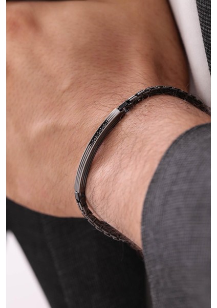 14 Ayar Siyah Zincir Altın Erkek Bileklik modelleri