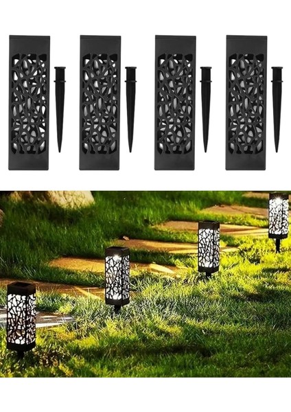 4&apos;lü Set Güneş Enerjili Solar, Gün Işığı, Yürüyüş Yolu Bahçe Işıkları, Güneş LED Işıkları, Bahçe, Teras, Çim, Havuz, Yol Için Peyzaj Aydınlatması