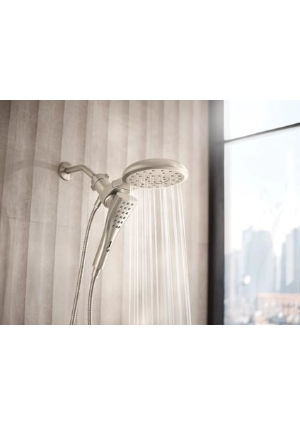 220C3BN Verso Sekiz Fonksiyonlu 17,78 cm Çap Püskürtme Başlığı, El Duşu, Fırçalanmış modelleri