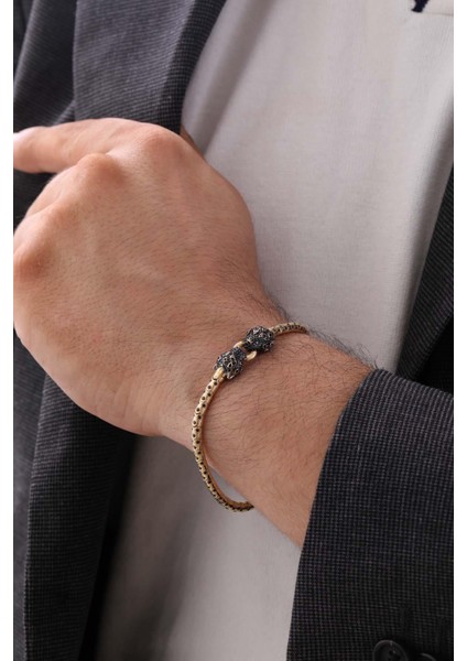 14 Ayar Kaplama Altın Erkek Bileklik