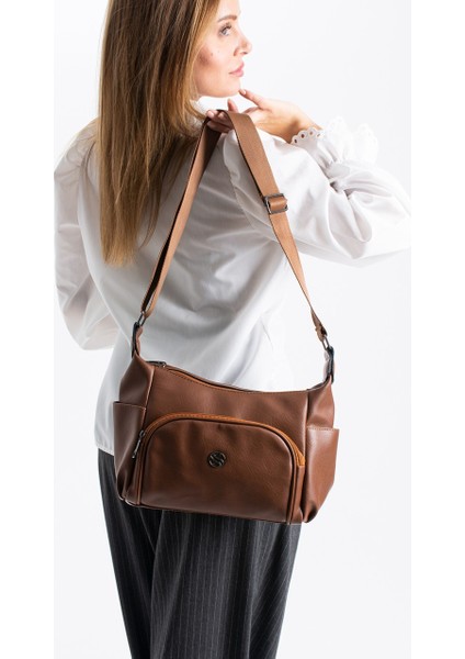 Kadın Ayarlanabilir Çapraz Askılı Çok Gözlü Suni Deri Omuz Çantası 1434 modelleri