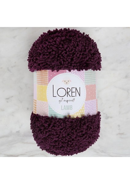 Loren Lamb Patlıcan Moru El Örgü Ipi - R015