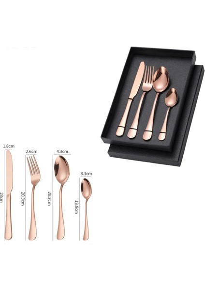 Premium Kalite Bpa'sız Paslanmaz Çelik Çatal, Kaşık ve Bıçak Seti Bakır Renk 4 Parça (24+ Ay) fiyatları
