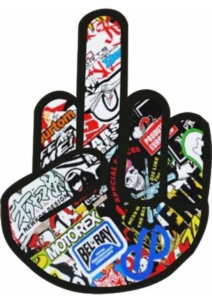 Parmak Motor Özel ve Oto Sticker Kabartmalı 7x9 cm A+Kalite