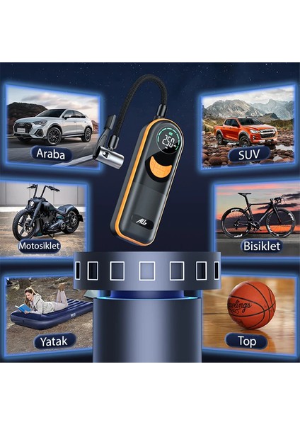 Ally ST-5520 Dijital Basınç Göstergeli Oto Lastik Şişirme Pompası Hava Kompres - T005G851-Z30 indirimleri