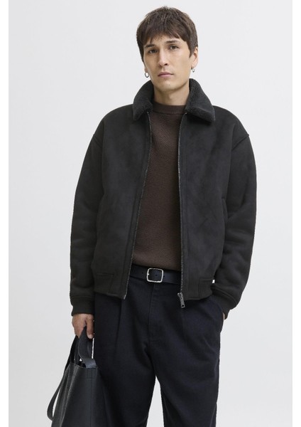 Erkek Jprccluke Bomber Ceket – Siyah, Yüksek Kalite, Fermuarlı, Uzun Kollu, Günlük Kullanıma Uygun