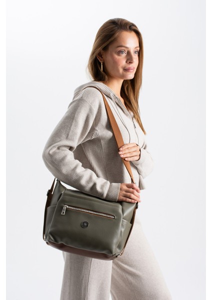 Kadın 4 Bölmeli Suni Yumuşak Deri Omuz ve Sırt Çantası 1436