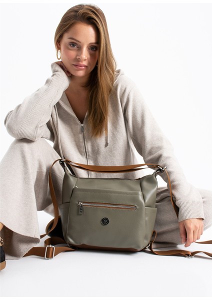 Kadın 4 Bölmeli Suni Yumuşak Deri Omuz ve Sırt Çantası 1436 indirimleri