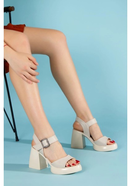 Sody Bej Cilt Topuklu Sandalet fiyatları