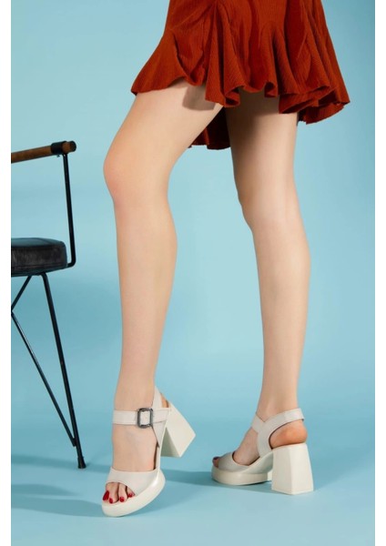 Sody Bej Cilt Topuklu Sandalet modelleri