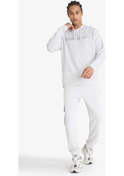 Fit NBA Brooklyn Nets Standart Fit Skuba Dalgıç Kumaş Jogger
