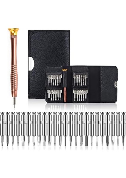 25 Parça Tornavida Seti, Deri Çantalı, Krom-Vanadyum Çelik, Pc/laptop/telefon/gözlük Tamir Seti, Torx/düz/yıldız Uçlu fiyatları