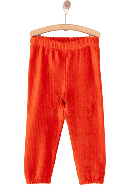 Erkek Bebek Basic Eşofman Alt Kadife Lastikli Paça Ekru