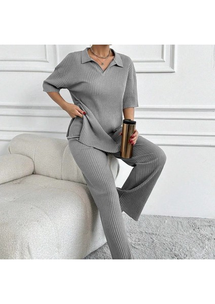 Geniş Fitilli Polo Yaka Kısa Kol Takım fiyatları