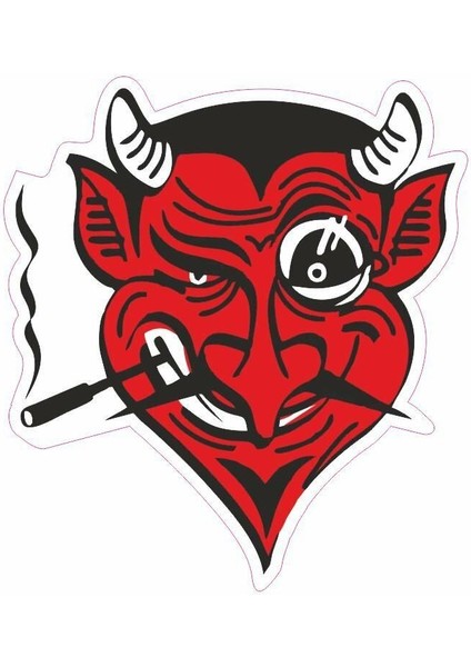 Şeytan Motor Özel ve Oto Sticker Kabartmalı 7,5x8,5 cm A+Kalite