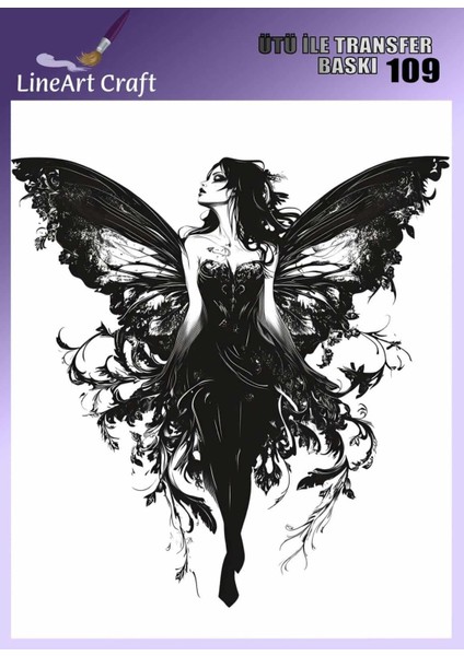 Kadın Portre Desen N: 109 Kumaş Transfer Kağıdı 20*20