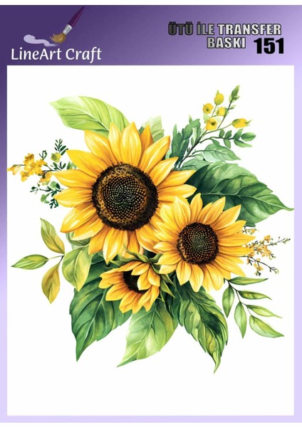 Ayçiçeği Desen N: 151 Kumaş Transfer Kağıdı 20*20