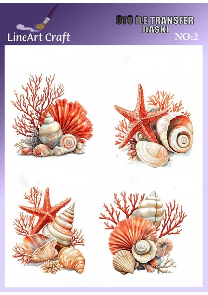 Mercan Desen N: 2 Kumaş Transfer Kağıdı 20*20