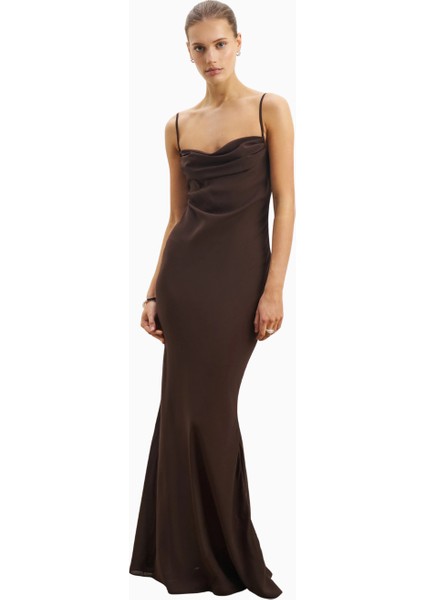 Ruched Chiffon Maxi Dress Kadın Elbise indirimleri