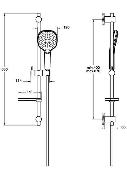 Bliss A45775 Square 3f, El Duş Takımı, Krom fiyatları