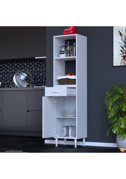 Alp Mutfak Fırın Dolabı Çekmeceli 50 cm Mini/midi Beyaz Mikrodalga Mutfak Dolabı 50X163,4X32.5 cm fırsatları