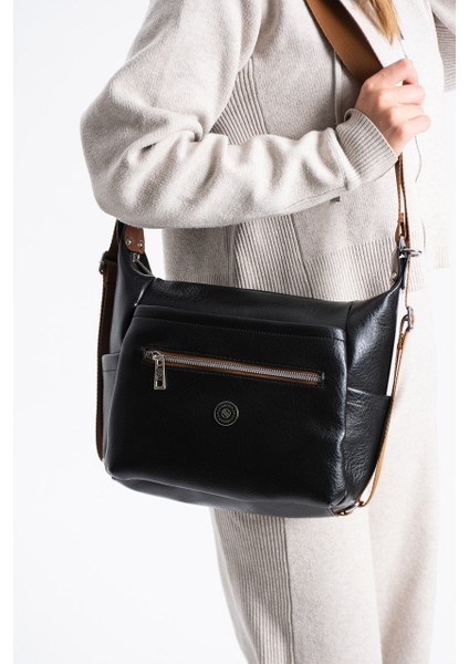 Kadın 4 Bölmeli Suni Yumuşak Deri Omuz ve Sırt Çantası 1436