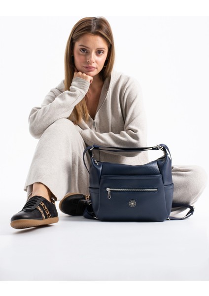 Kadın 4 Bölmeli Suni Yumuşak Deri Omuz ve Sırt Çantası 1436 modelleri