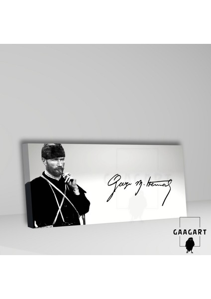 Panoramik Kanvas Makam Panosu Siyah Beyaz Atatürk Imza fiyatları