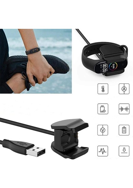 Xiaomi Mi Band 5 Klipsli USB Şarj Kablosu 30CM-(5775) - T123G171-Z95123 modelleri