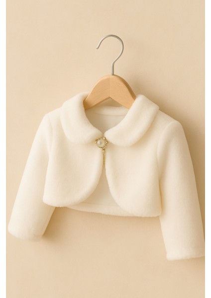 Kız Çocuk Tokalı Düz Bolero